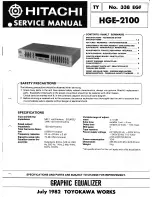 Hitachi HGE 2100 Service Manual preview