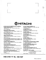 Preview for 14 page of Hitachi HGE 2100 Service Manual