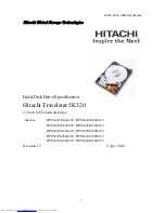 Preview for 1 page of Hitachi Hitachi Travelstar 5K320 HTS543232L9A300 Manual