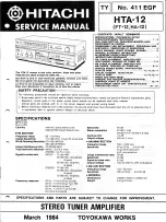 Hitachi HTA-12 Service Manual preview