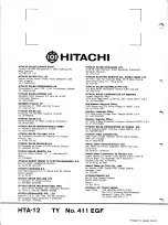 Предварительный просмотр 32 страницы Hitachi HTA-12 Service Manual