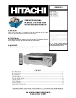 Предварительный просмотр 1 страницы Hitachi HTA-DD1E Service Manual