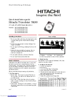Hitachi HTS548020M9AT00 Quick Installation Manual preview
