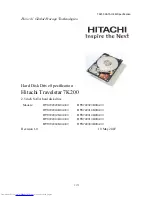 Предварительный просмотр 1 страницы Hitachi HTS722010K9A300 Oem Specification