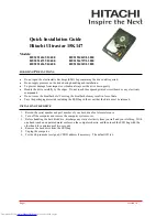 Hitachi HUS151414VL3600 Quick Installation Manual preview