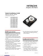 Hitachi HUS156060VLS600 Quick Installation Manual preview