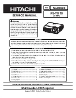 Preview for 1 page of Hitachi Illumina PJ-TX10 Service Manual