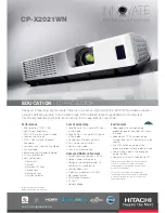 Hitachi Innovate CP-X2021WN Technical Specifications preview