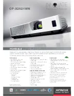 Hitachi Innovate CP-X2521WN Technical Specifications preview