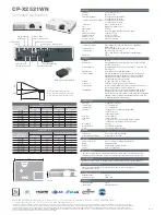 Preview for 2 page of Hitachi Innovate CP-X2521WN Technical Specifications