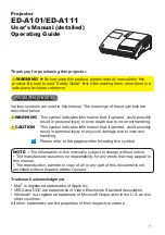 Hitachi Innovate ED-A101 Operating Manual preview