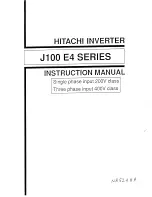 Hitachi J100 E4 SERIES Instruction Manual preview