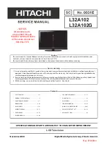 Hitachi L32A102 Service Manual preview