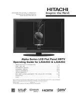 Hitachi L32A403 - 31.51" LCD TV Operating Manual preview