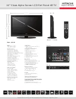 Preview for 1 page of Hitachi L32A403 - 31.51" LCD TV Specifications