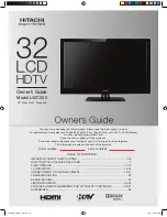 Предварительный просмотр 1 страницы Hitachi L32C205 Owner'S Manual