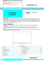 Preview for 1 page of Hitachi LE42S605 Manual