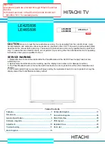 Preview for 1 page of Hitachi LE42S606 Manual