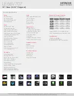 Preview for 2 page of Hitachi LE55V707 Technical Specifications