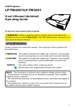 Preview for 1 page of Hitachi LP-TW3001 User Manual