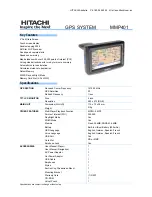 Hitachi MMP-401 Specifications preview