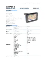 Preview for 1 page of Hitachi MMP-401 Specifications