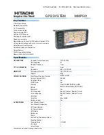 Предварительный просмотр 1 страницы Hitachi MMP-501 Specifications