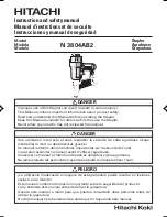 Preview for 1 page of Hitachi N 3804AB2 Instruction And Safety Manual