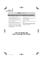 Preview for 8 page of Hitachi N 3804AB3 Instruction And Safety Manual