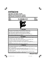 Предварительный просмотр 1 страницы Hitachi N3804AB3(S) Instruction And Safety Manual