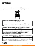 Hitachi P13F Instruction Manual And Safety Instructions preview