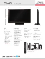 Preview for 1 page of Hitachi P50A402 - 50" Plasma TV Brochure