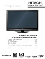 Hitachi P50S602 - 50" Plasma TV Operating Manual preview