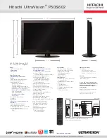 Предварительный просмотр 1 страницы Hitachi P50S602 - 50" Plasma TV Specifications