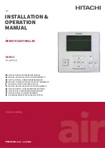 Preview for 1 page of Hitachi PC-ARFP1E Installation And Operation Manual