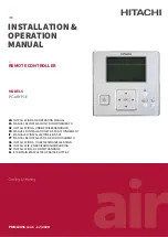 Hitachi PC-ARFP1E Installation And Operation Manual предпросмотр