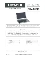 Preview for 1 page of Hitachi PDV-1021S Service Manual