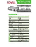 Hitachi Performa CP-RS55 Specification Sheet preview