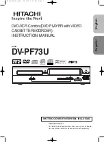 Предварительный просмотр 1 страницы Hitachi PF73U - DV - DVD/VCR Combo Instruction Manual