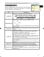 Preview for 27 page of Hitachi PJ TX100 - LCD Projector - HD 720p Owner'S Manual