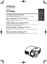 Hitachi PJ-TX200 User'S Manual And Operating Manual preview