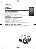 Hitachi PJ-TX200 User'S Manual And Operating Manual предпросмотр