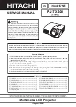 Предварительный просмотр 1 страницы Hitachi PJ TX300 - Cine Master - LCD Projector Service Manual