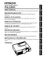 Preview for 1 page of Hitachi PJLC2001 User Manual