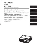 Hitachi PJTX10E User Manual preview