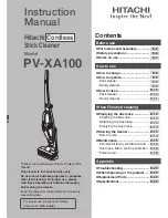 Preview for 1 page of Hitachi PV-XA100 Instruction Manual