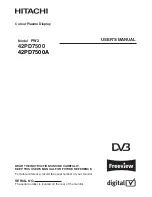 Preview for 1 page of Hitachi PW2 42PD7500 User Manual