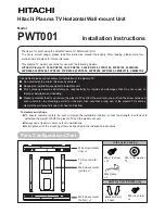 Hitachi PWT001 Installation Instructions Manual предпросмотр