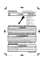 Предварительный просмотр 1 страницы Hitachi R 18DSAL Safety And Instruction Manual