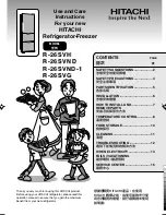 Preview for 1 page of Hitachi R-26SVG Use And Care Instructions Manual